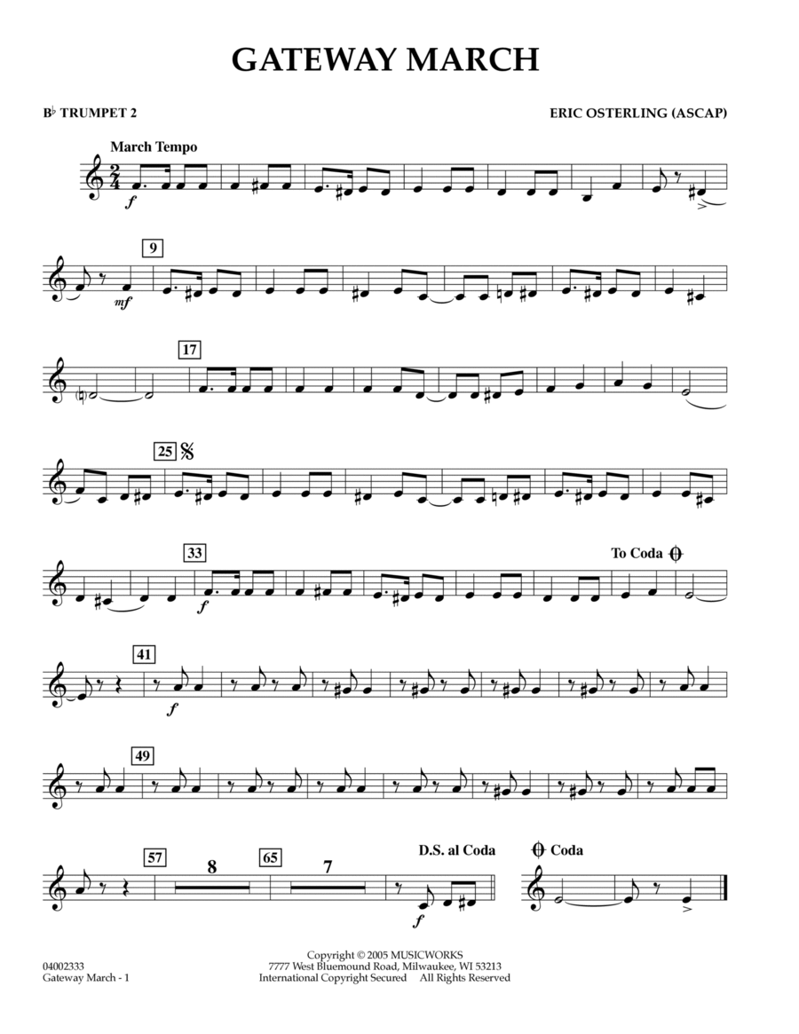 Gateway March - Bb Trumpet 2 B-Flat Trumpet scores gallery preview page 1