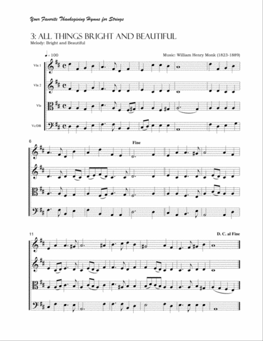 Your Favorite Thanksgiving and Harvest Hymns for Strings String Orchestra scores gallery preview page 5