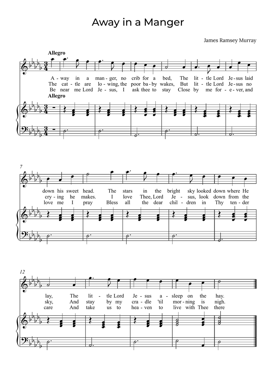 Away in a Manger - Soprano in Db image number null