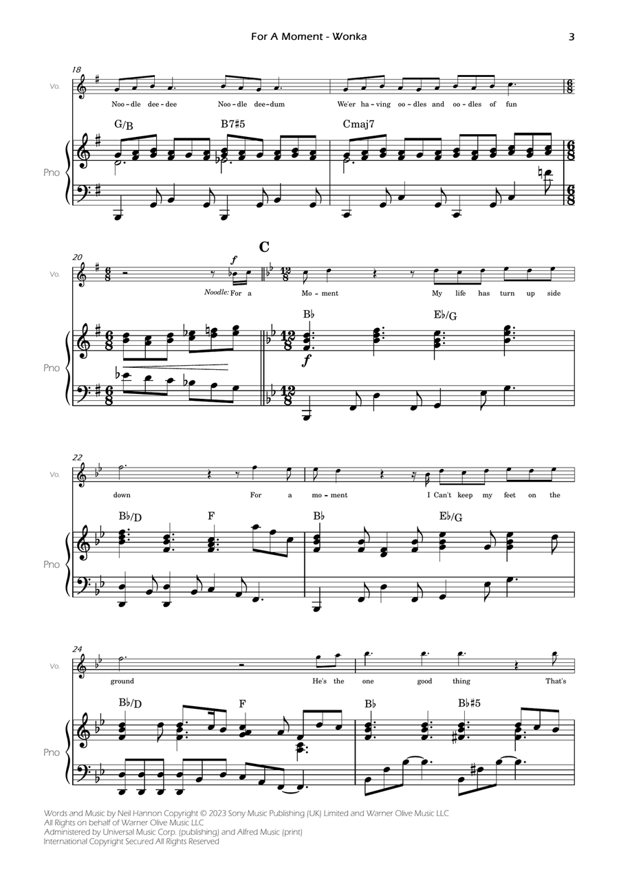 For A Moment Piano, Vocal scores gallery preview page 3