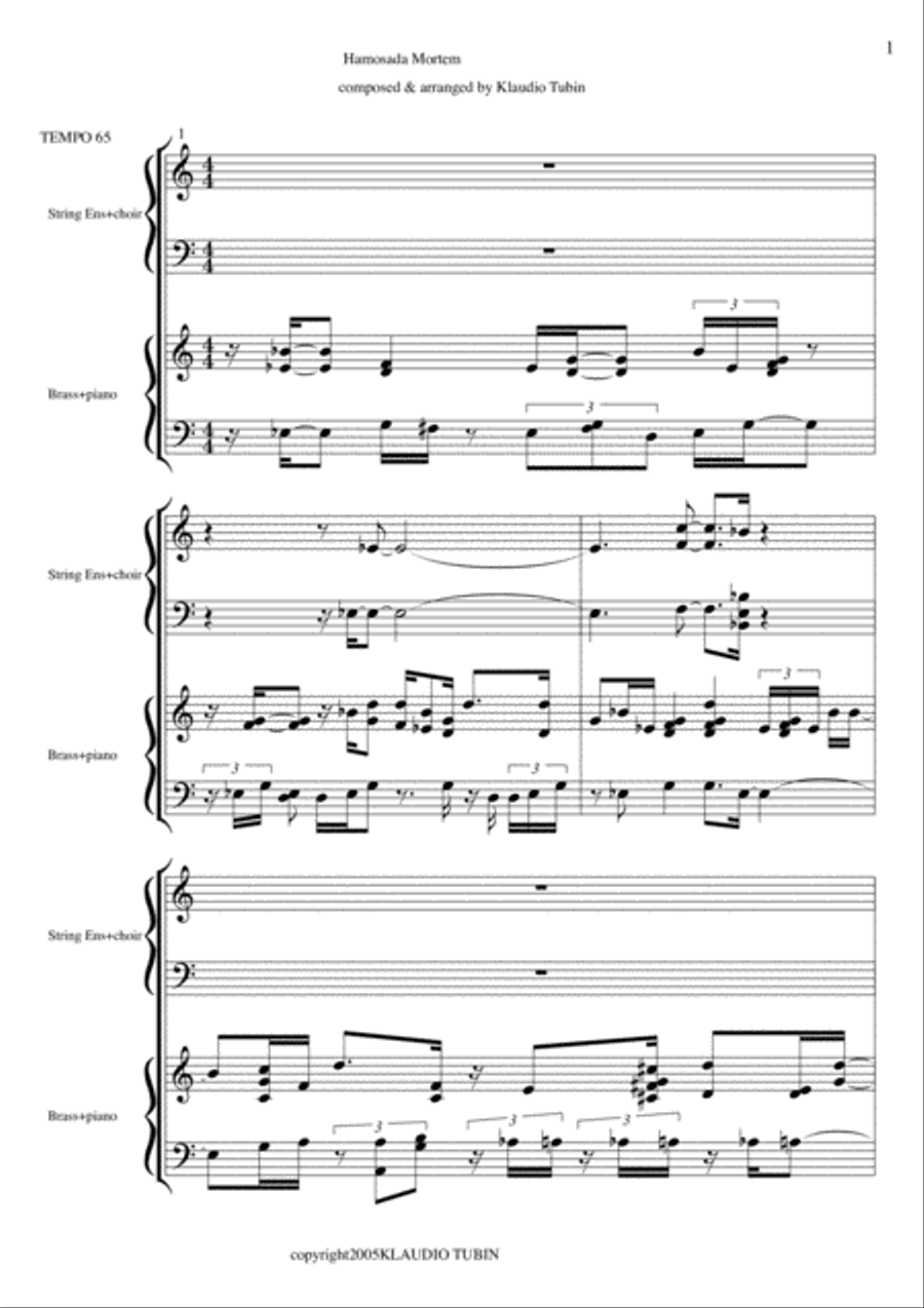 Hamosada Mortem Hamosada Mortem Choir scores gallery preview page 2