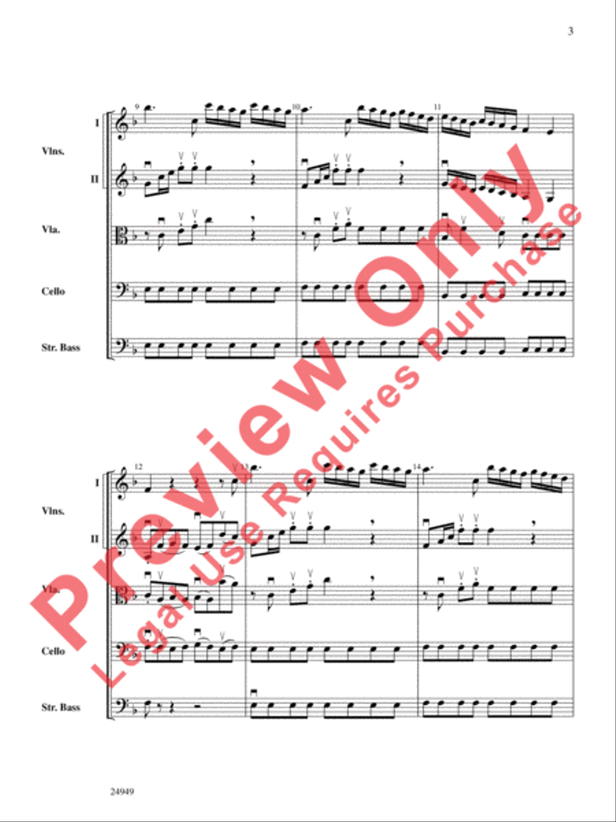 Divertimento No. 3 (1st Movement) String Orchestra scores gallery preview page 4