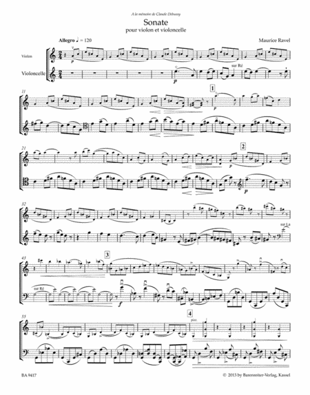 Sonata in Four Parts for Violin and Violoncello