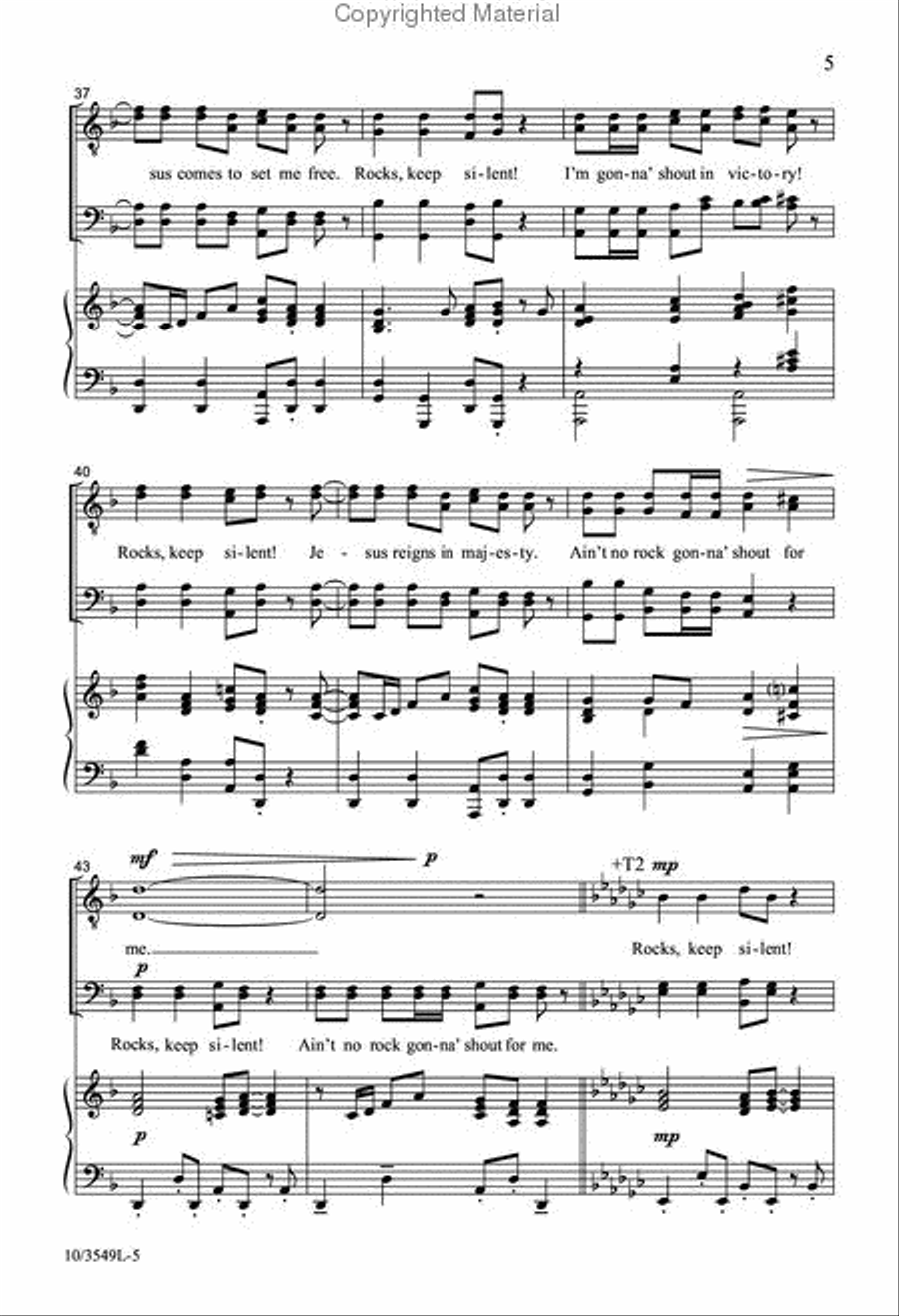 Ain't No Rock Gonna' Shout for Me TTBB scores gallery preview page 6