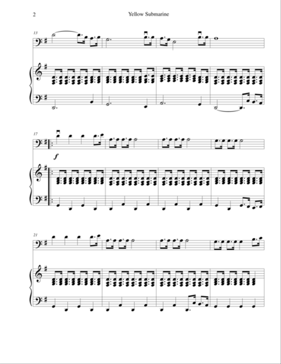 Yellow Submarine Piano scores gallery preview page 2