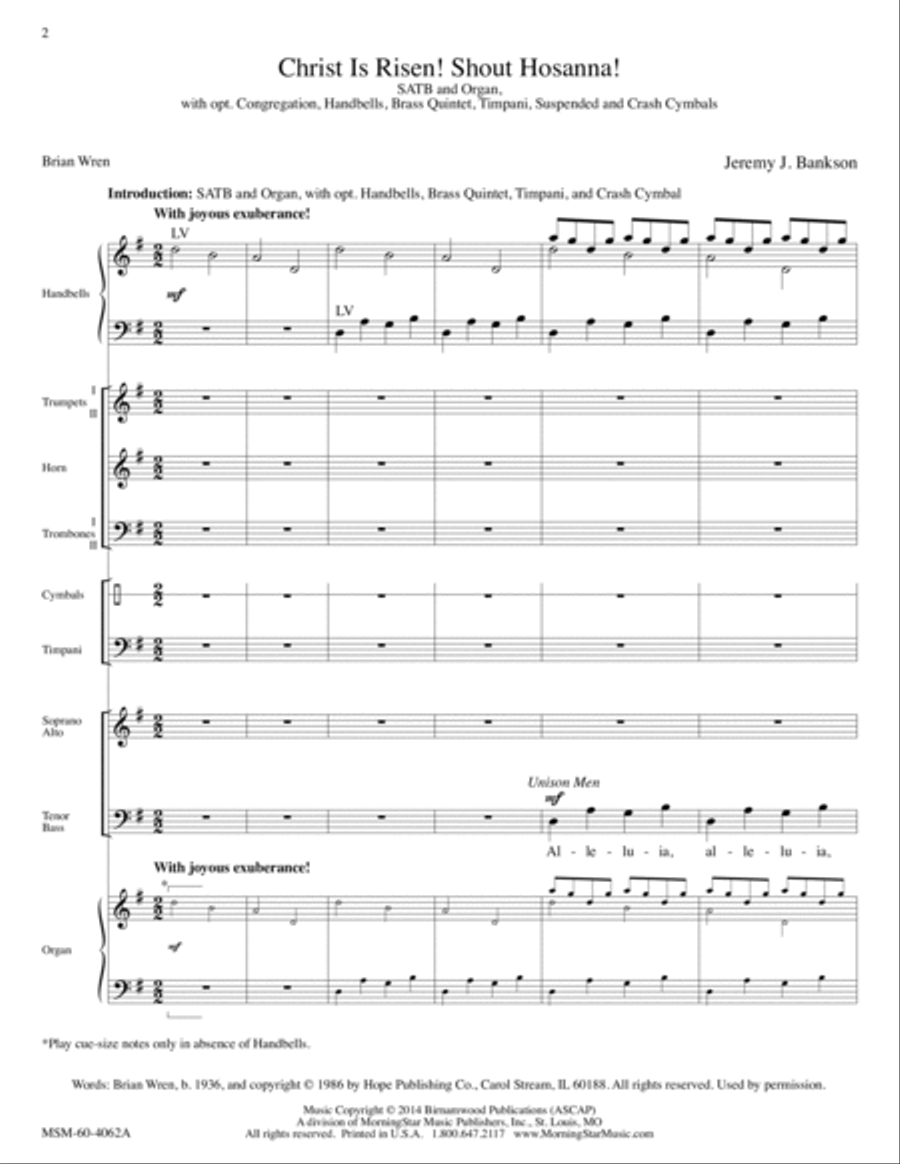 Christ Is Risen! Shout Hosanna! (Full Score) Choir scores gallery preview page 3