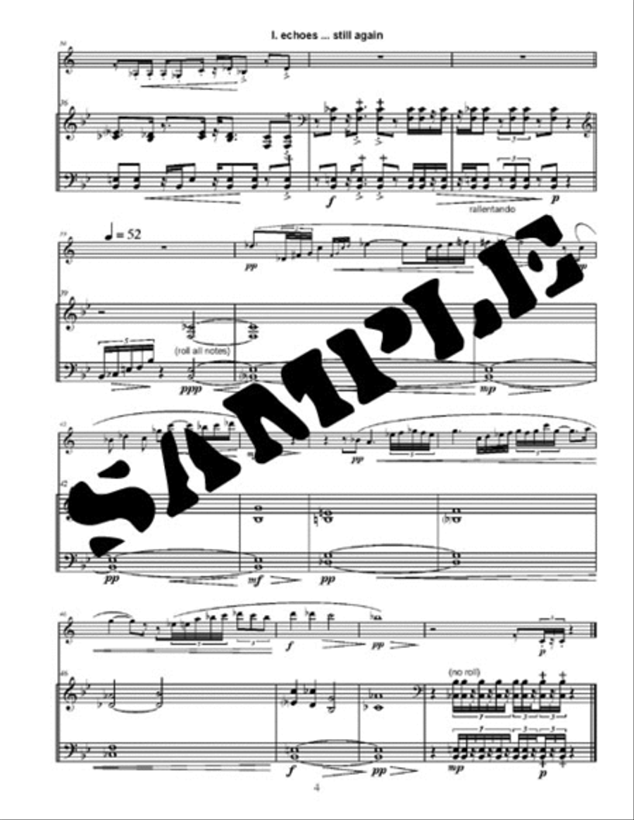 Three Pieces for Clarinet and Percussion B-Flat Clarinet scores gallery preview page 2