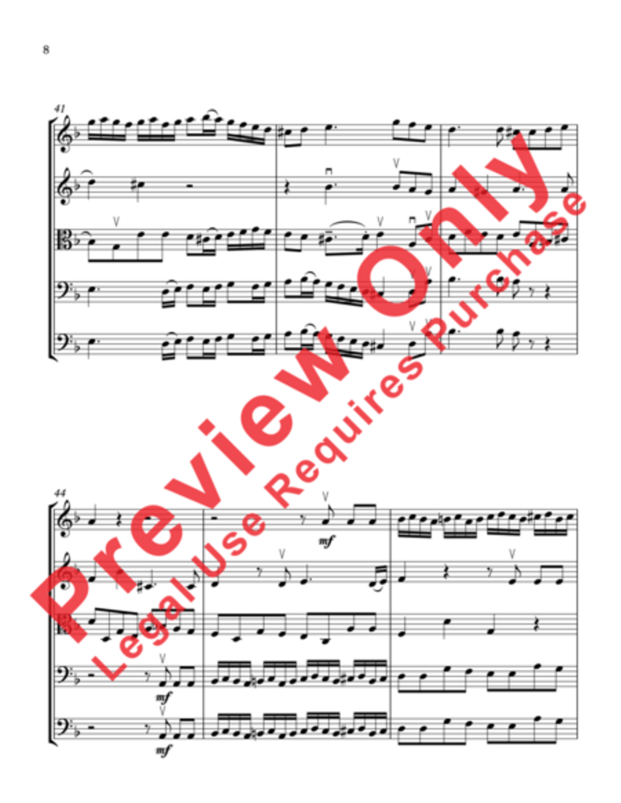 Fugue from Requiem in D Minor String Orchestra scores gallery preview page 11