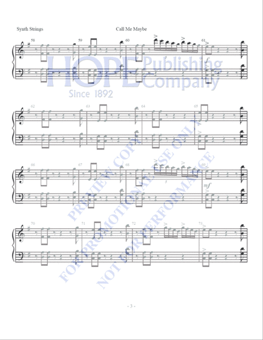 Call Me Maybe 5-Octaves scores gallery preview page 9