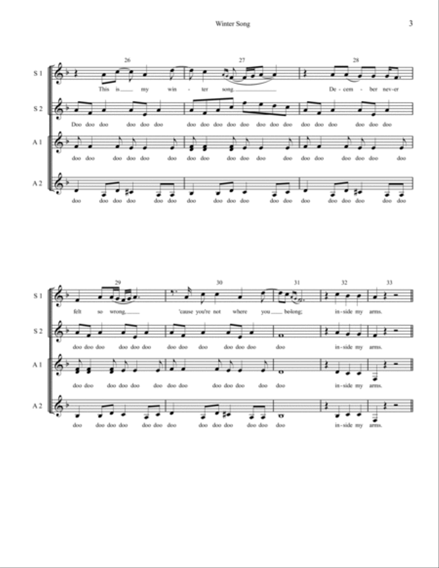 Winter Song SSAA scores gallery preview page 3