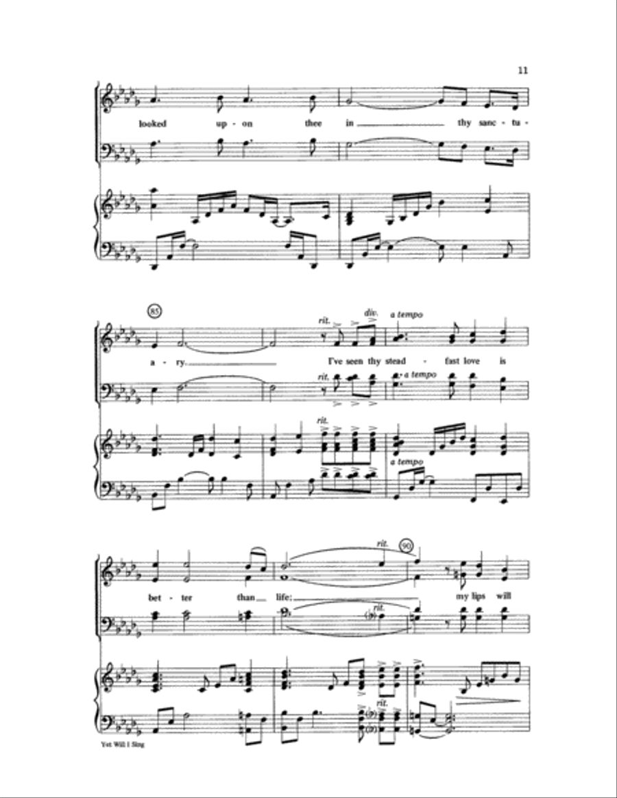 Yet Will I Sing 4-Part scores gallery preview page 11