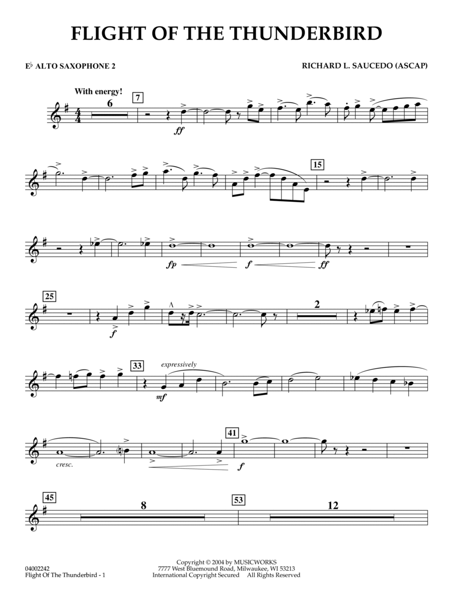 Flight Of The Thunderbird - Eb Alto Saxophone 2