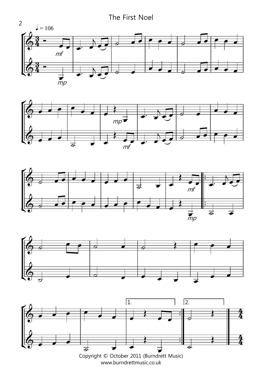 8 Easy Christmas Duets for Clarinet Clarinet Solo scores gallery preview page 2