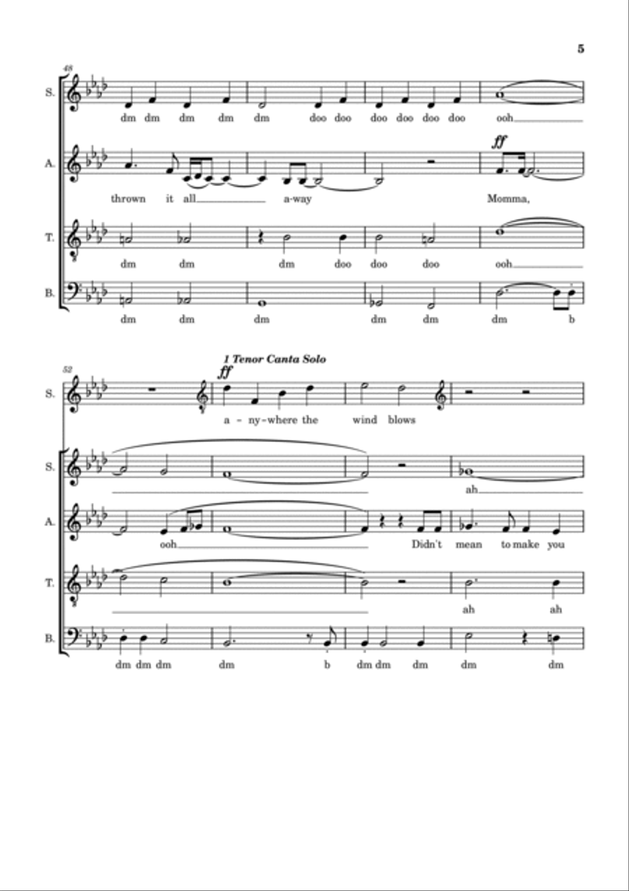 Bohemian Rhapsody 4-Part scores gallery preview page 5