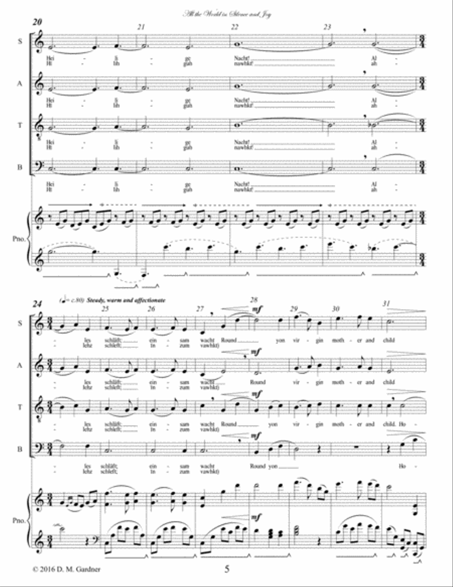 All the World in Silence and Joy - A Christmas Medley (SATB, Piano) 4-Part scores gallery preview page 5