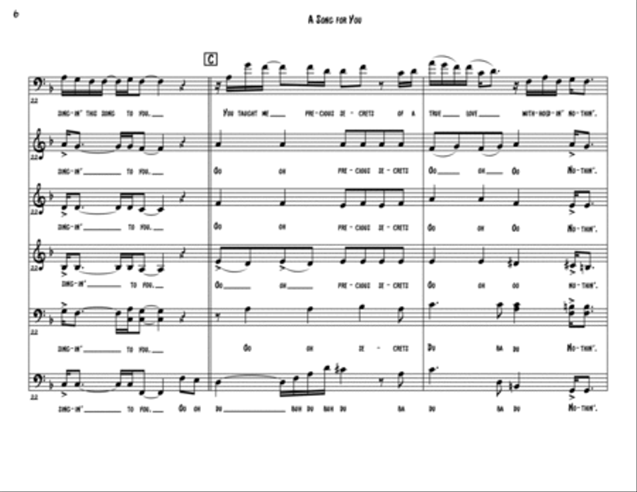 A Song For You 4-Part scores gallery preview page 6