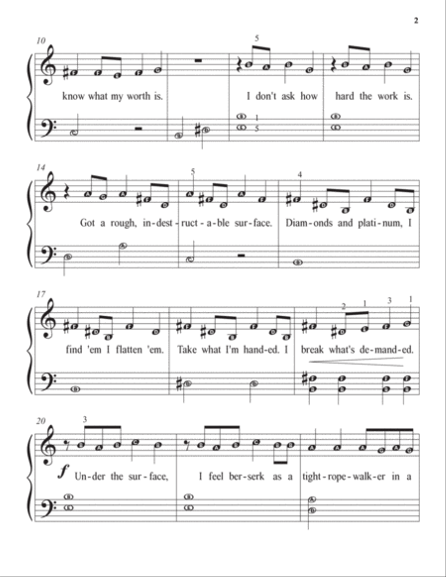 Surface Pressure Easy Piano scores gallery preview page 3