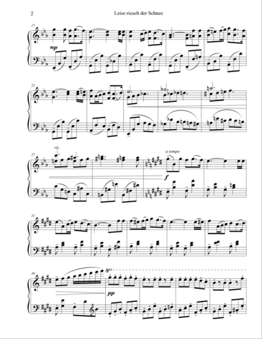 Liese rieselt der Schnee (for solo piano) Piano Method scores gallery preview page 2