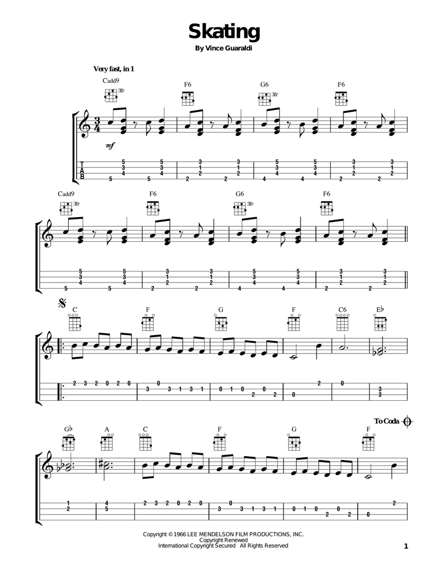 Skating Ukulele scores gallery preview page 1