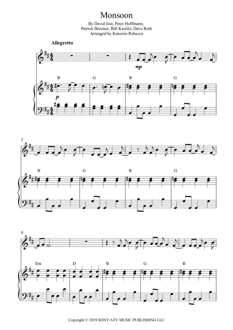 Monsoon Violin Solo scores gallery preview page 1