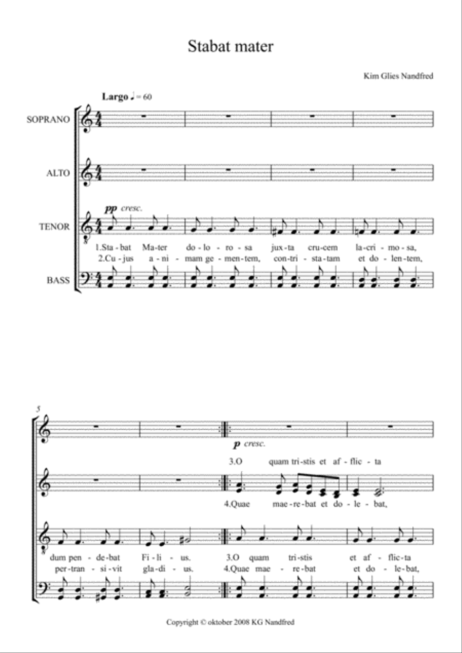 Stabat Mater for mixed choir 4-Part scores gallery preview page 1