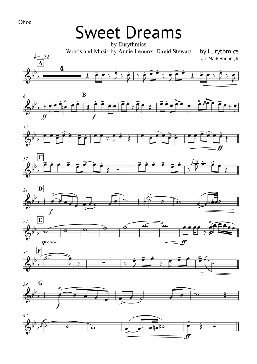 Sweet Dreams (are Made Of This) Marching Band scores gallery preview page 6