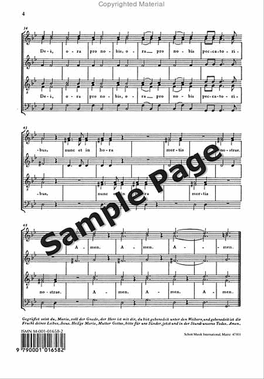 Ave Maria Ssattb Ave Maria Ssattb 4-Part scores gallery preview page 5