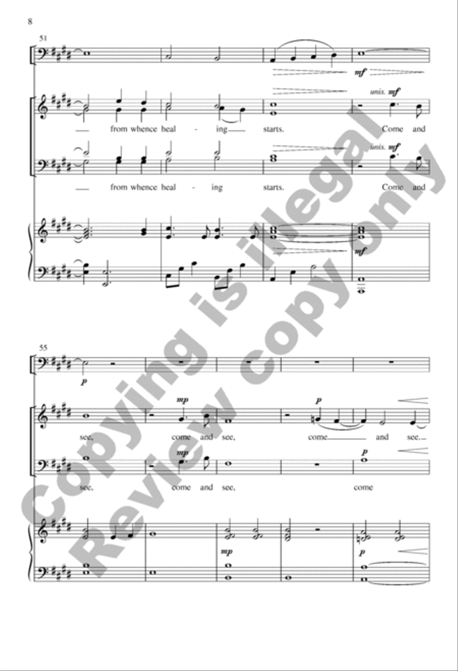 Come and See (Choral Score) 4-Part scores gallery preview page 8