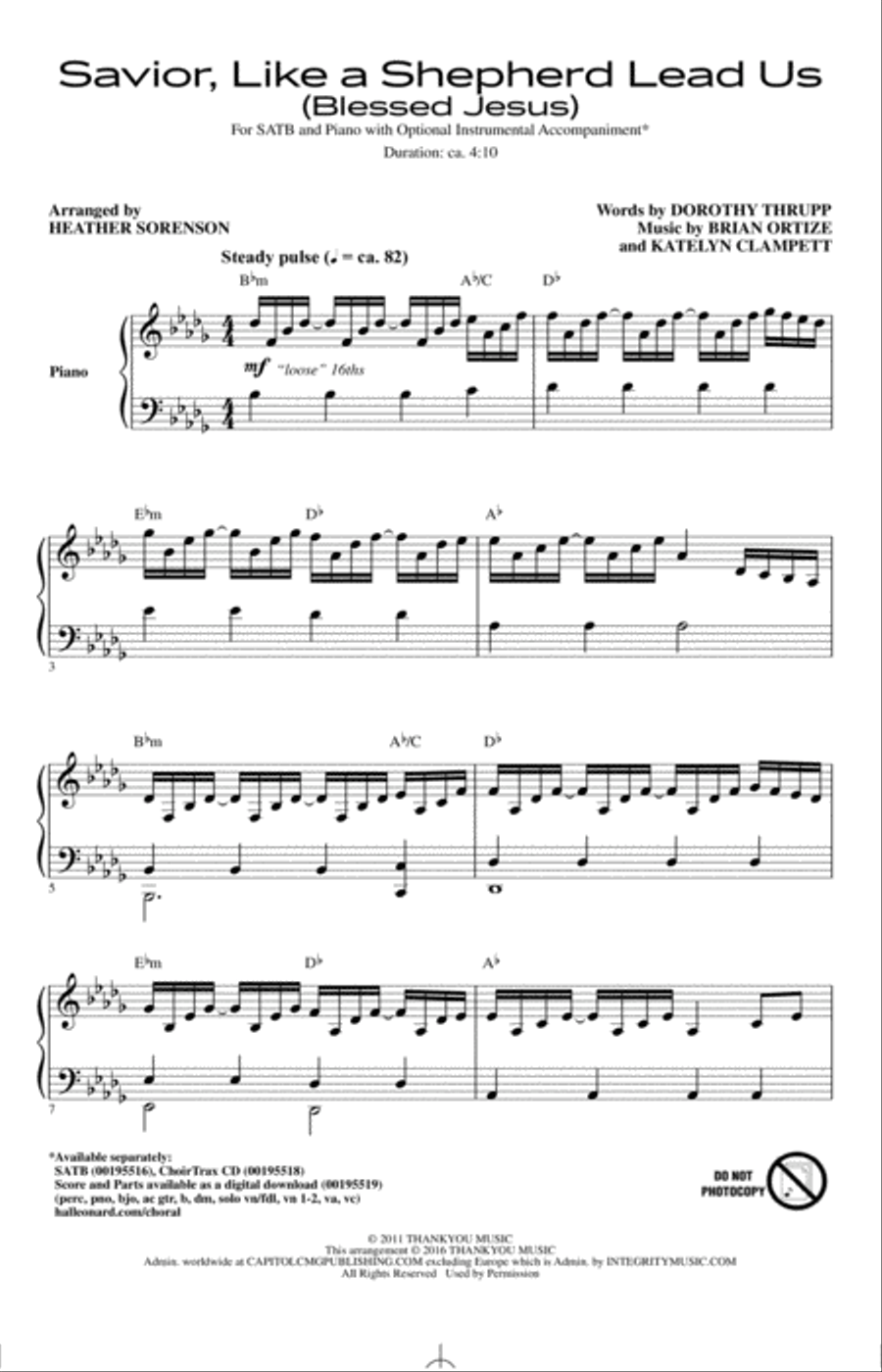 Savior, Like A Shepherd Lead Us Blessed Jesus 4-Part scores gallery preview page 1