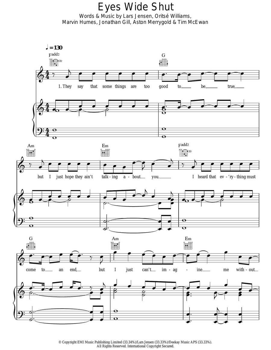 Eyes Wide Shut Acoustic Guitar scores gallery preview page 1