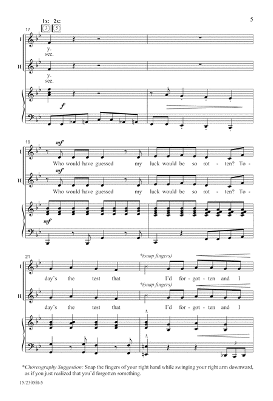 I Hope the Teacher Won't Call on Me! 2-Part scores gallery preview page 6