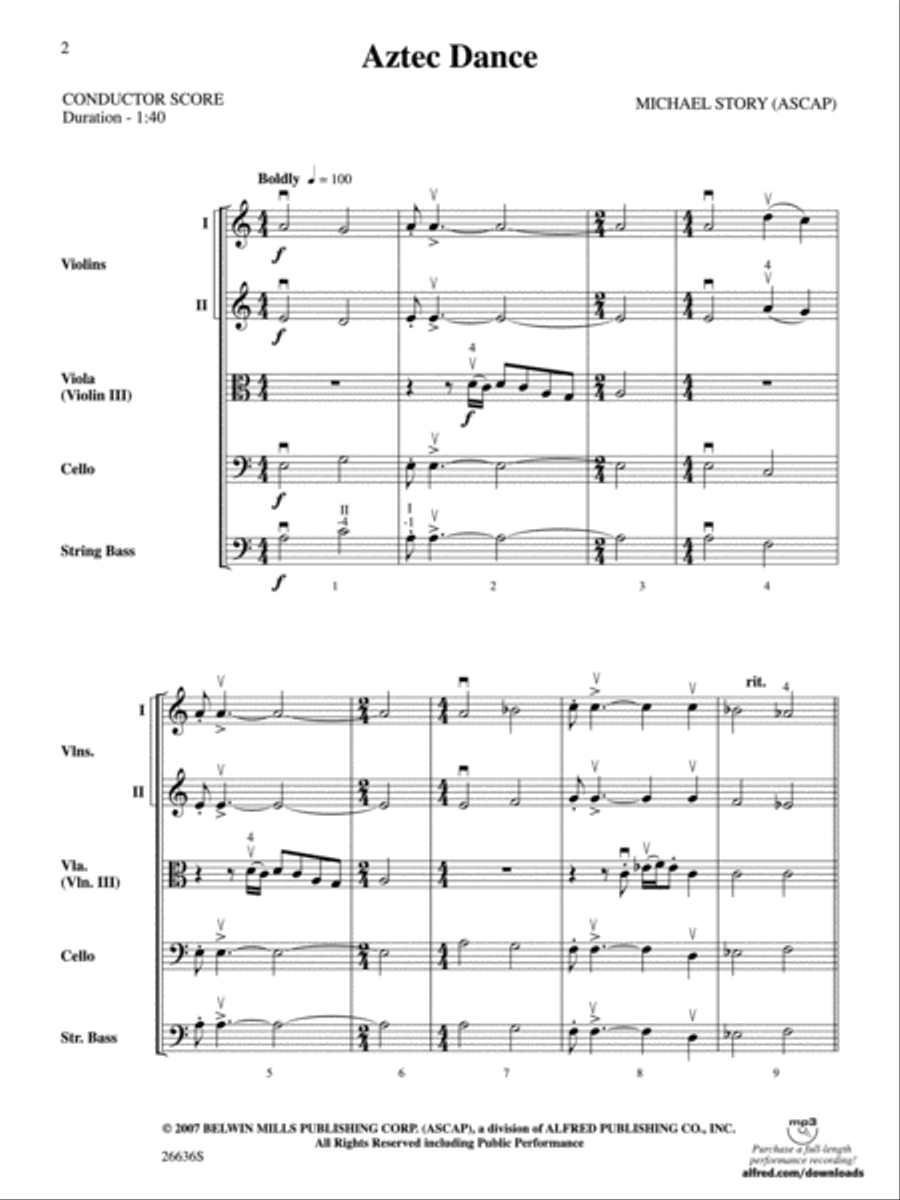 Aztec Dance String Orchestra scores gallery preview page 2