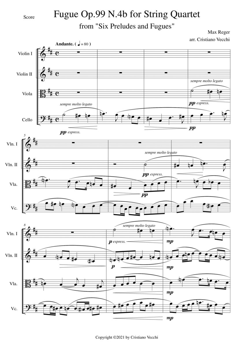 Fugue Op.99 N.4b for String Quartet image number null