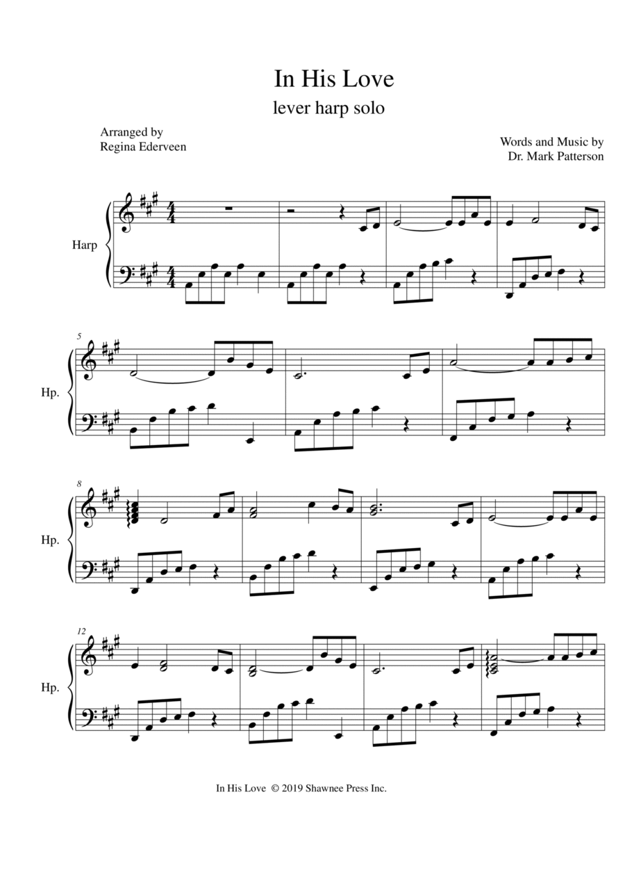 In His Love In His Love Celtic Harp scores gallery preview page 1