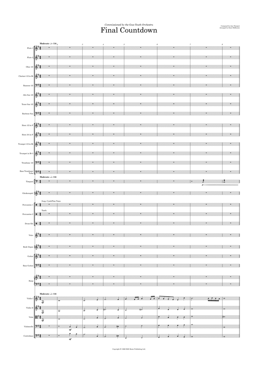 Final Countdown Full Orchestra scores gallery preview page 1