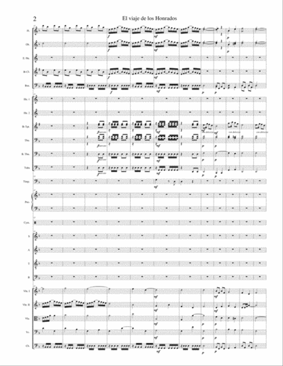 El viaje de los Honrados III movimiento. Full Orchestra scores gallery preview page 2