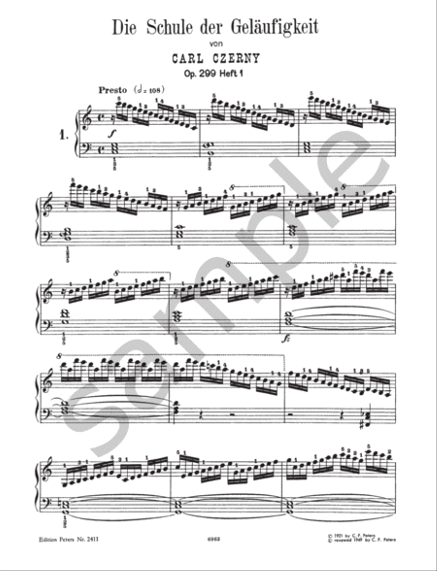 School of Velocity Op. 299 for Piano