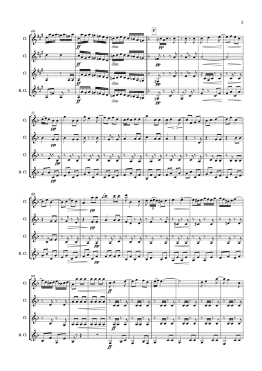 La Entra de la Mutra Pasodoble for Clarinet Quartet La Entra de la Mutra Pasodoble for Clarinet Quartet Clarinet Quartet scores gallery preview page 3