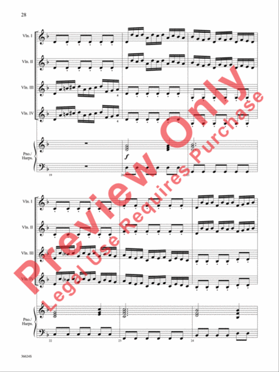 Violins Go Vivaldi -- Two Movements for Violin Quartet Small Ensemble scores gallery preview page 29