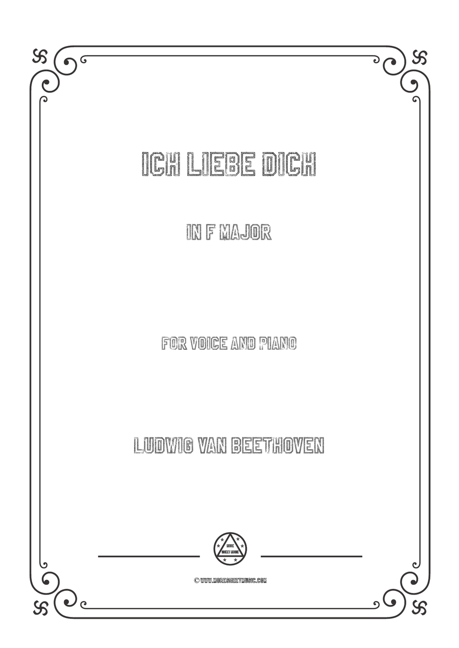 Beethoven-Ich liebe dich in F Major,for voice and piano