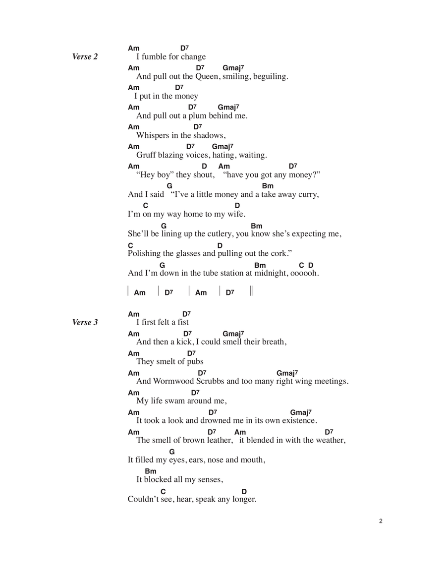 Down In The Tube Station At Midnight Electric Guitar scores gallery preview page 2