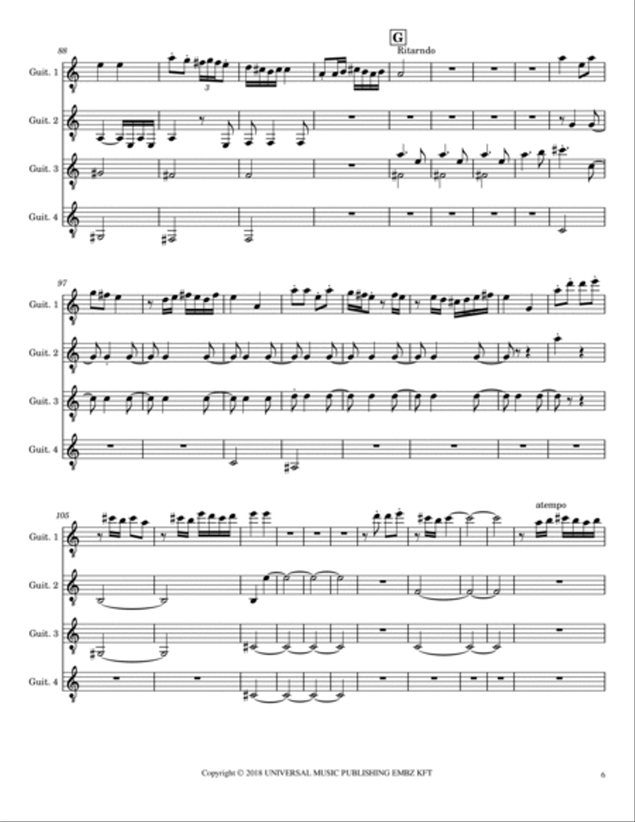 Urogi Kanasztanc Guitar Ensemble scores gallery preview page 6