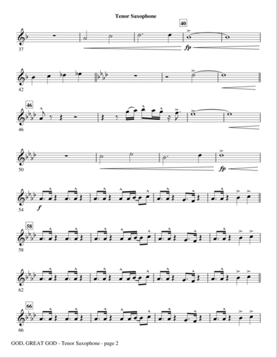 God, Great God - Bass Clarinet (sub. Tbn 3) Choir scores gallery preview page 2