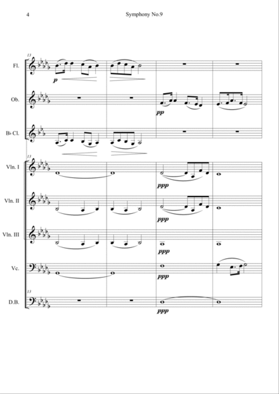 Symphony No.9 From the New world II. Largo Short Version Orchestra scores gallery preview page 4
