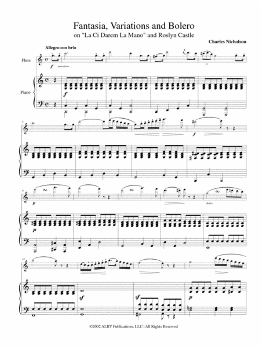 Fantasia No. 1, La Ci Darem La Mano Flute Solo scores gallery preview page 2