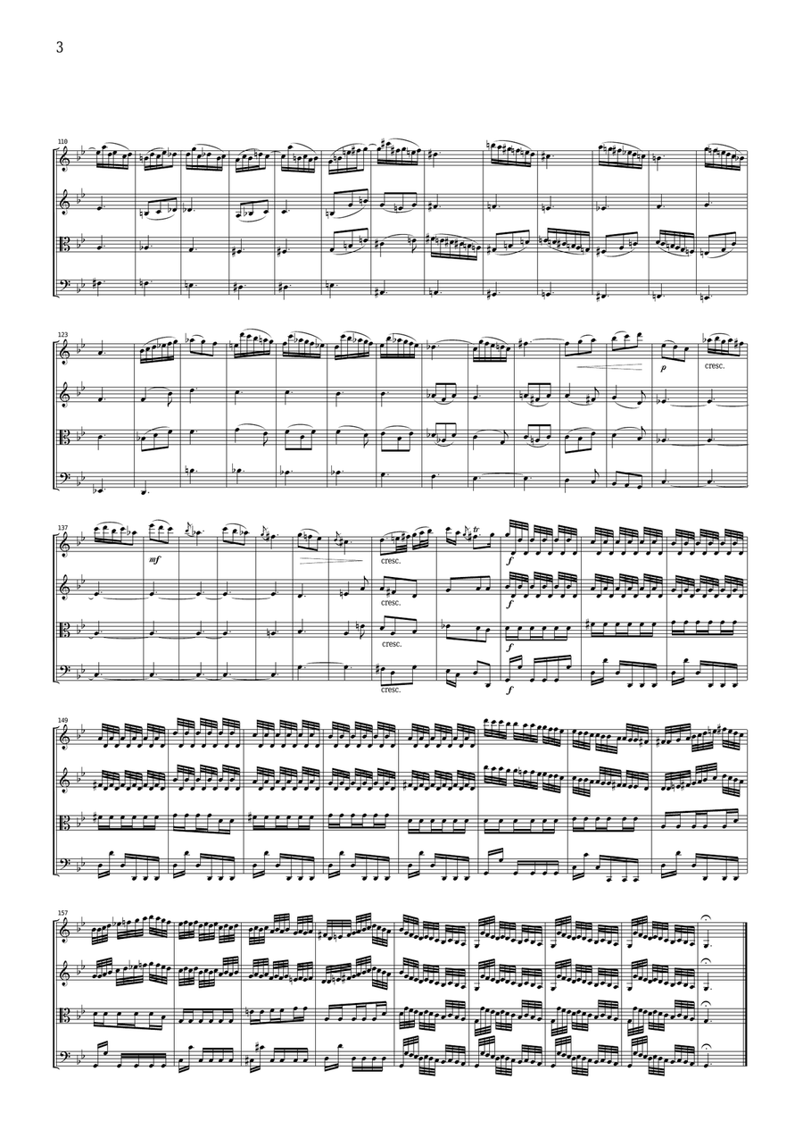 Vivaldi Summer from the Four Seasons, all mvts., for string quartet, CV102 String Quartet scores gallery preview page 3