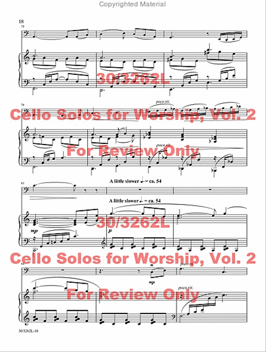 Cello Solos for Worship, Vol. 2 Piano scores gallery preview page 16