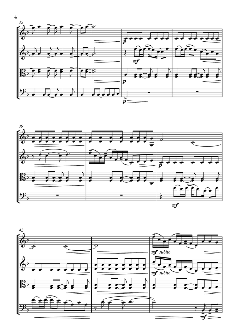 Empire State Of Mind (Part II) Broken Down String Quartet scores gallery preview page 4