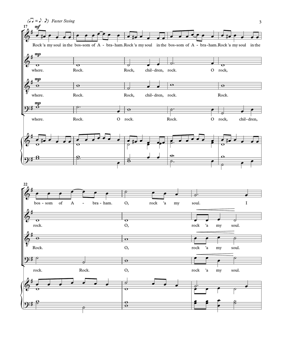 Rock 'A My Soul 4-Part scores gallery preview page 3