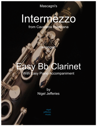 Book cover for Intermezzo from Cavalleria Rusticana for easy clarinet and piano